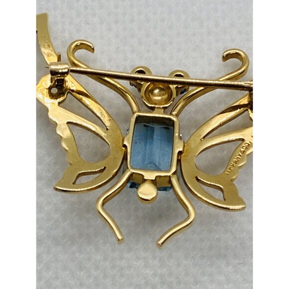 Tiffany & Co 14K 585 Yellow Gold Butterfly Brooch Vintage - Picture 9 of 14
